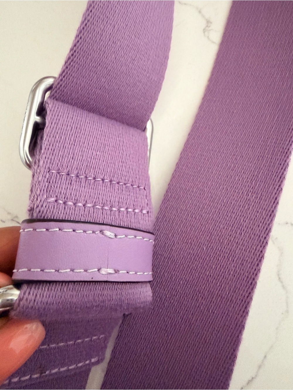 Coach Lavender /Purple Canvas
Adjustable Crossbody Strap with Silver Hardware - Picture 5 of 9